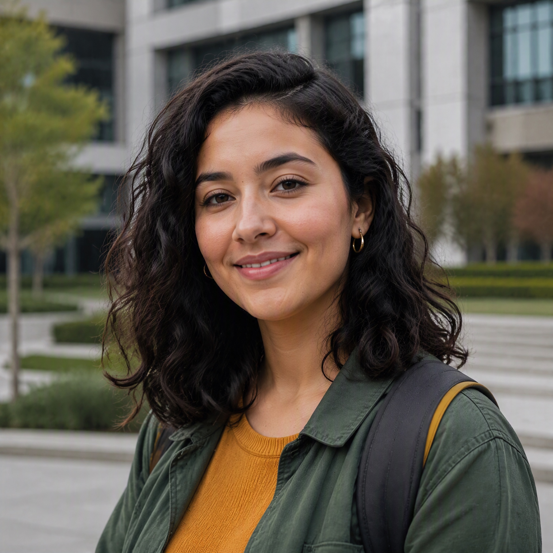 Fictional Mexican international student on a contemporary campus in China